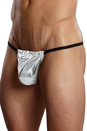 Bacio Fantazi Gümüş Renk Lame Erkek String-Tanga BC4579
